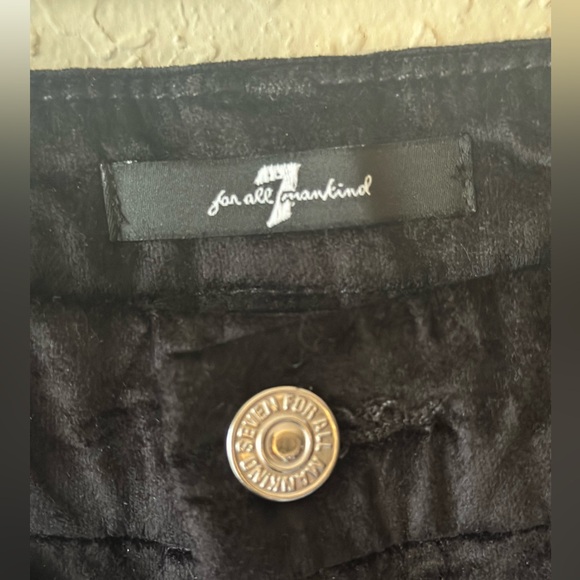 Women's 7 for all Mankind The Skinny Stretch Black Velvet Jeans Size 27 - Picture 4 of 6